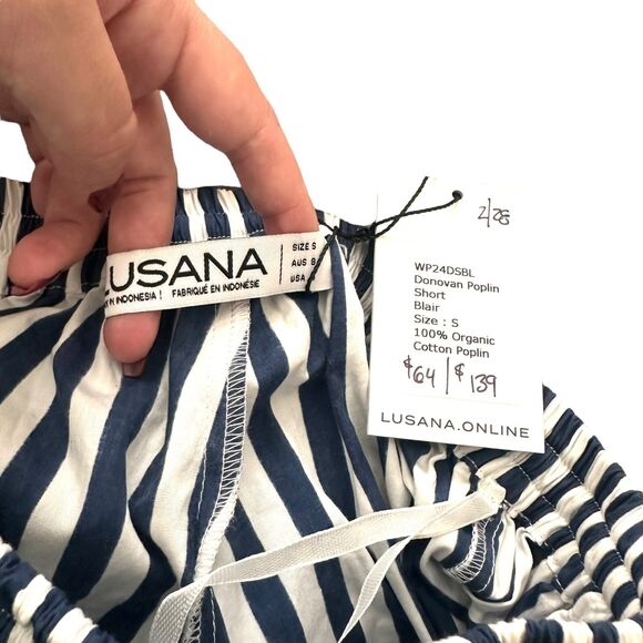 LUSANA Donovan Striped Poplin Short NWT Sz4 - Picture 5 of 5